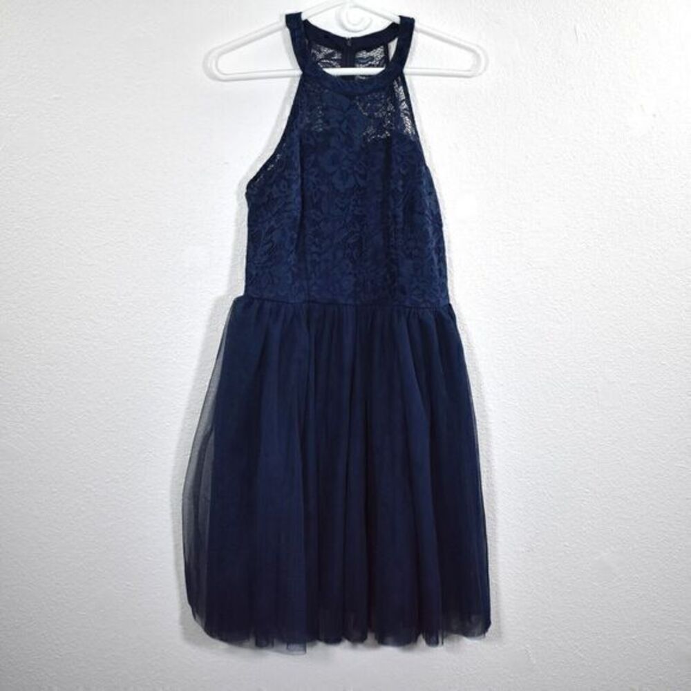 Zapaka‎ HIgh Neck Dress Size X-Large Color Navy Blue Gently Used Condition